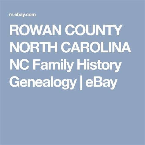 rowan county north carolina nc family history