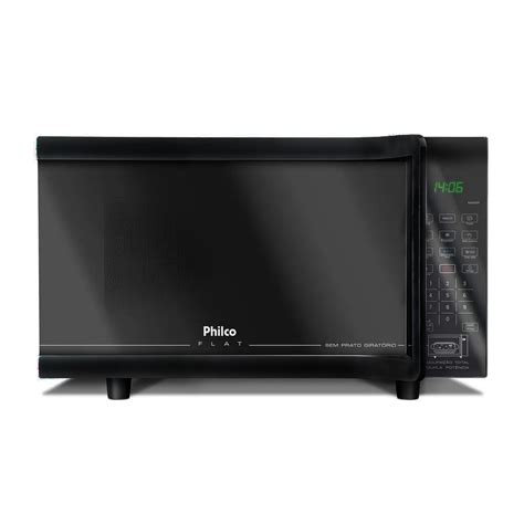 Micro Ondas Philco Pmo Tf Flat Sem Prato Girat Rio L W Preto