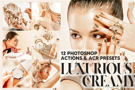 12 Photoshop Actions Luxurious Creamy Ps Action Nude Tone ACR