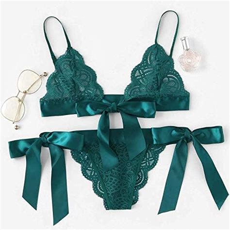 Hanomes Damen Dessous Set gehäkelt sexy durchsichtiges Netz Geschirr