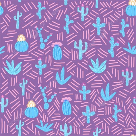 Seamless Patterns With Different Cacti Background Tradition Floral