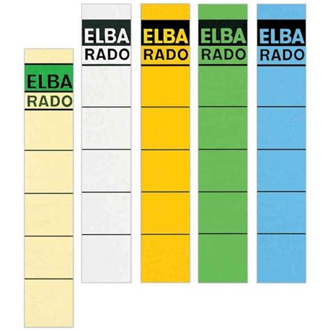 Stock Bureau ELBA étiquettes pour dos de classeur ELBA RADO court menu