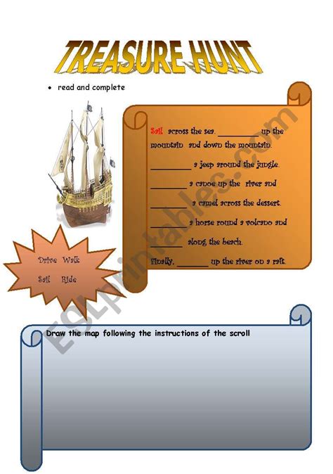 Treasure Hunt¡ Part 1 Esl Worksheet By Estherph