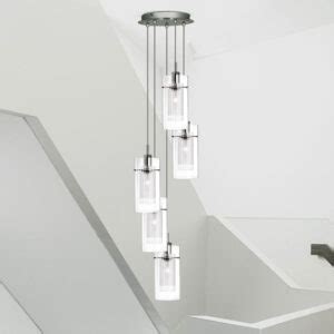 Duo Lights Clear Glass Ceiling Pendant Light In Chrome