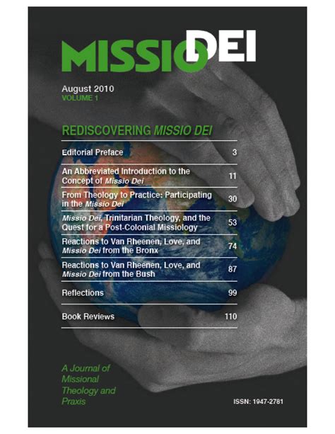 MISSIO DEI Journal « In the Storyline