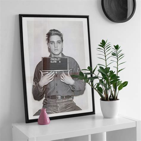 Elvis Presley Mugshot Poster Print Rock And Roll King Canvas Wall Art