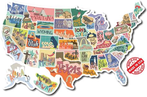 Rv State Map Sticker Travel Map 11 X 17 Explore And Mark