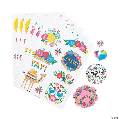 Bright Fiesta Floral Stickers Oriental Trading