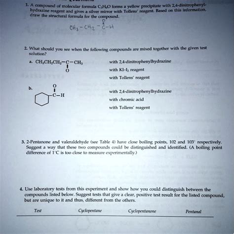 SOLVED 1 A Compound Of Molecular Formula C HO Forms Yellow