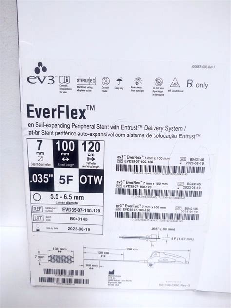 New Ev3 Evd35 07 100 120 Everflex 7mm X 100mm 120cm 035” Otw Self