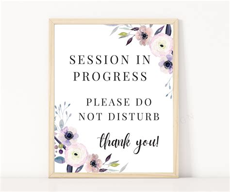 Session In Progress Door Sign Printable Please Do Not Disturb Sign