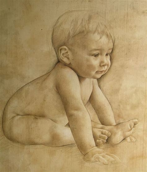 Oil Paintings Drawings Maria Theresa Meloni Pencil Portrait Baby