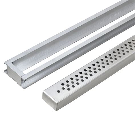 Grelha Ralo Linear Perfurada Em Inox 7 5X100cm Agua Pluvial JGC COMERCIAL