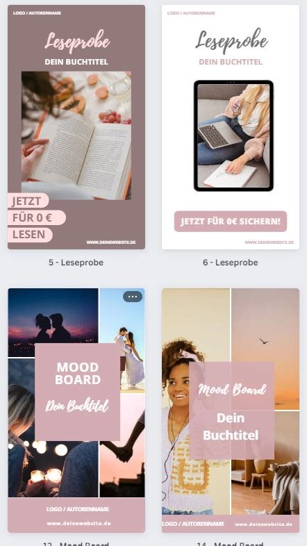 Pinterest Canva Vorlagen F R Autoren