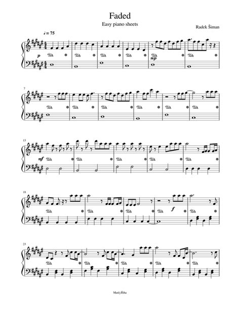 Faded Easy Piano Sheet Music Free Printable Printable Templates