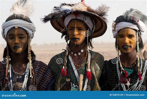 Wodaabe Men At Gerewol Cure Salee Niger Editorial Stock Image Image Of Exotic Cure 53876129