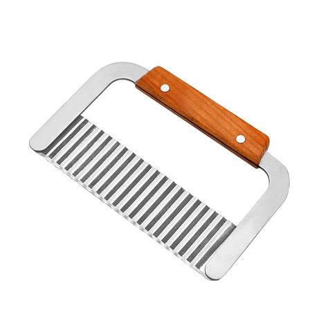 Potato Chip Vegetable Crinkle Wavy Cutter Blade Tool Fry Fries Hand