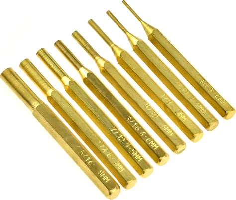 Se St B Pc Brass Pin Punch Set Sizes Inch Inch