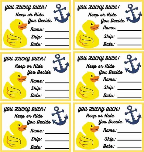 Free Printable Cruising Duck Tags Printable Word Searches