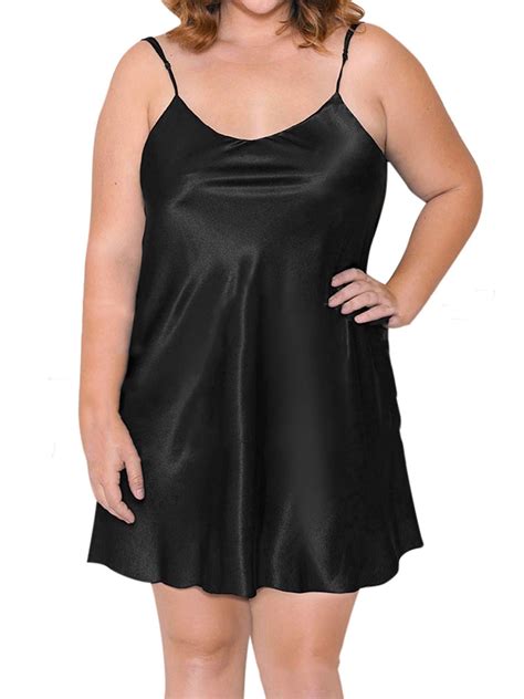 Kvmeteor Women S Plus Size Lingerie Dress Santin Silk Sleepwear Babydoll Nightdress Walmart
