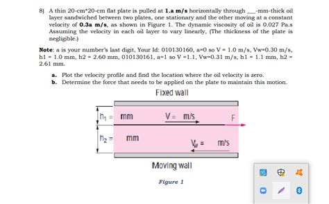 Solved 8 A Thin 20 Cm 20 Cm Flat Plate Is Pulled At 1 A M S Chegg