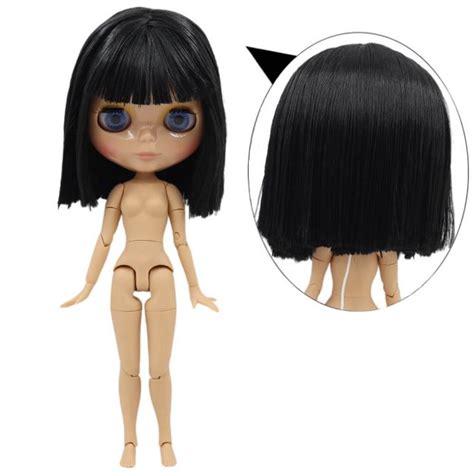 Neo Blythe Mu Eca Con Cabello Negro Piel Bronceada Cara Linda Y