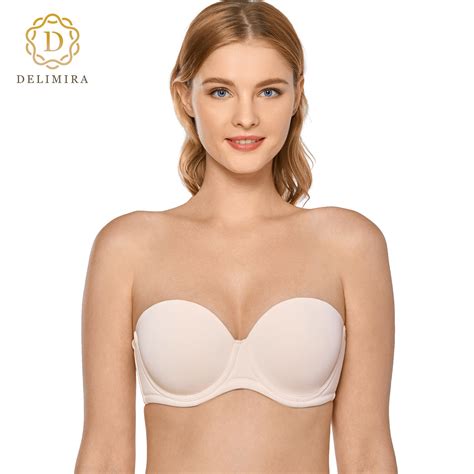 Delimira Womens Multiway Full Coverage Strapless Bra Underwire Contour