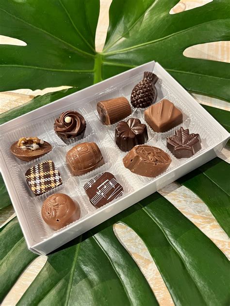 Assortiment De Chocolats Fins Fleurs Choses