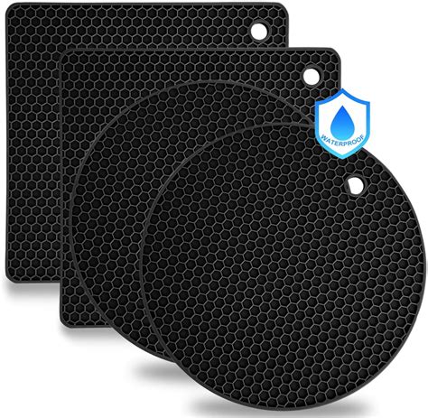 Pack Silicone Trivet Mats Heat Resistant Thicken Pot Holders Multipurpose Hot Pads Non Slip