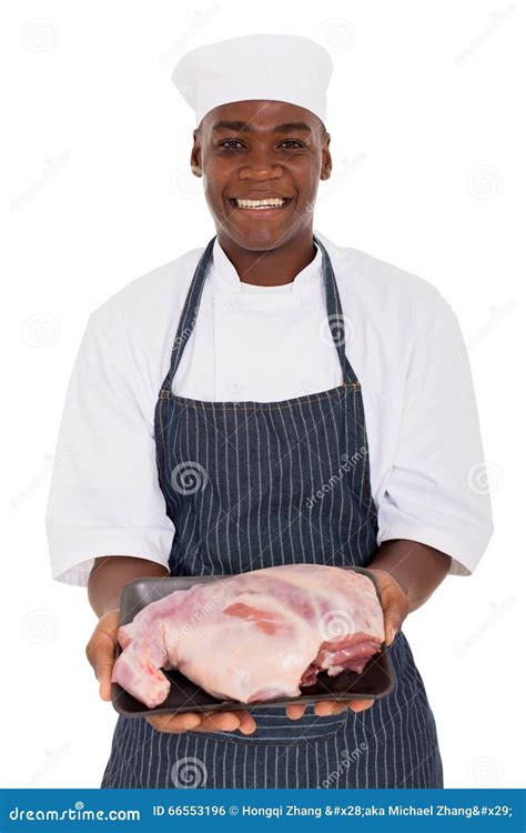 African American Butcher Meat Stock Photo Image Of Male African