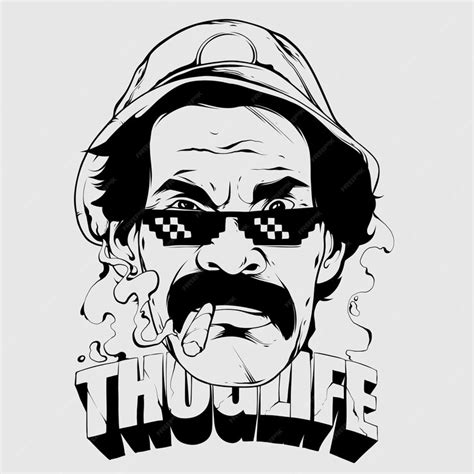 Premium Vector | Thug life tshirt design