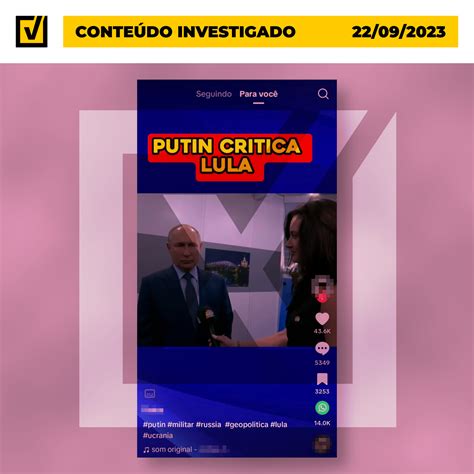 A Gazeta Vídeo não mostra Putin criticando Lula após encontro