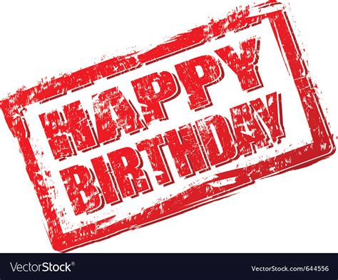 Happy birthday stamp Royalty Free Vector Image