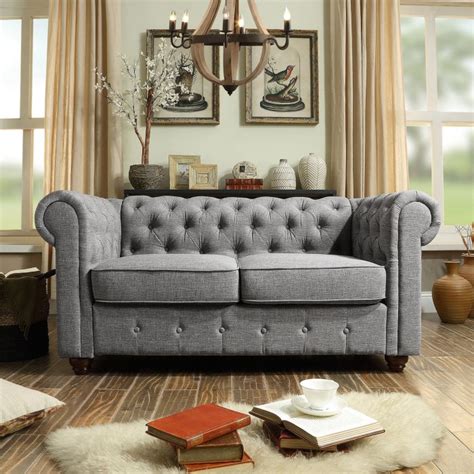 Rosevera Quitaque Tufted Chesterfield Loveseat - Divine Furniture