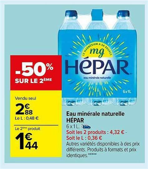 Promo Eau Min Rale Naturelle H Par Chez Carrefour Market