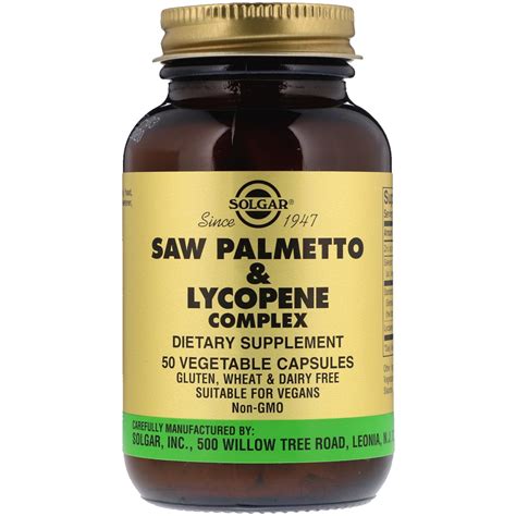 Solgar, Saw Palmetto & Lycopene Complex, 50 Vegetable Capsules - Byclue