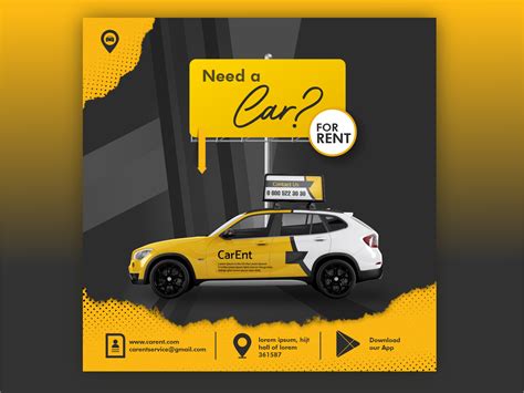 Carent Car Rental Banner Mockup In 2021 Banner Mockup Web