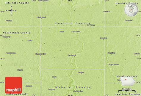 Physical Map of Humboldt County