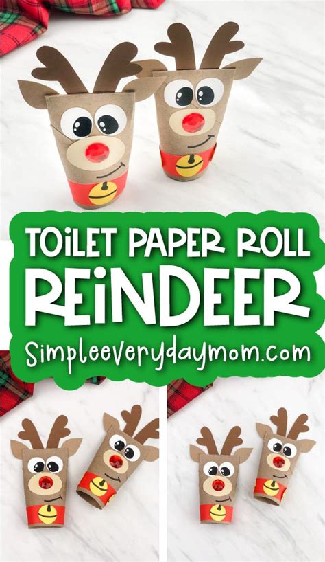 Toilet Paper Roll Reindeer Craft FREE Template Christmas Crafts For