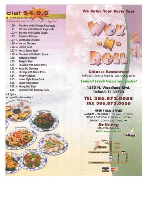 Menu At Wok And Roll Restaurant Deland