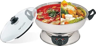 Amazon Yongxin Electric Hot Pot Jh B Cm With Divider Stainless Steel W Dual