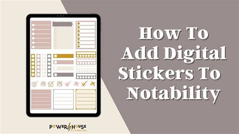 How To Add Digital Stickers In Notability Planner Insert Stickers In