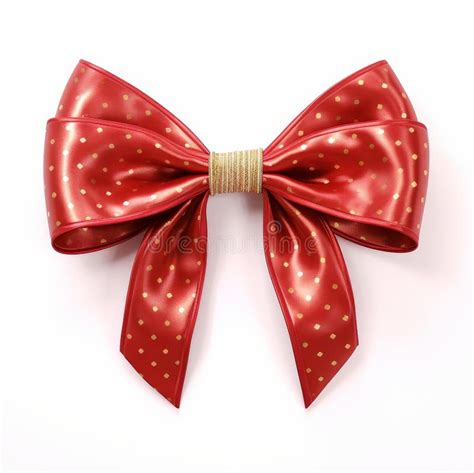 Vivid Crimson Bow And Ribbon On A Stark White Background Ai Generated