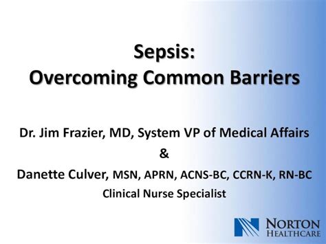 Pdf Sepsis Overcoming Common Barriers Code Sepsis Ed Id Project