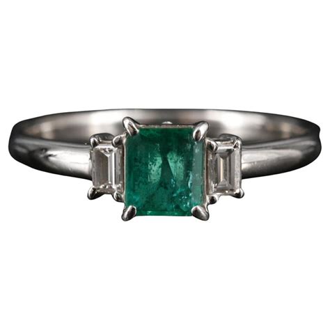 Customizable Minimalist Natural Emerald Cut Emerald Diamond Engagement