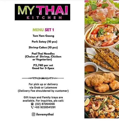 Menu at My Thai restaurant, Quezon City, 3rd Flr