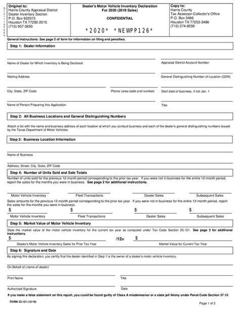 Dealers Motor Vehicle Inventory Tax Statement 2021 Webmotor Org