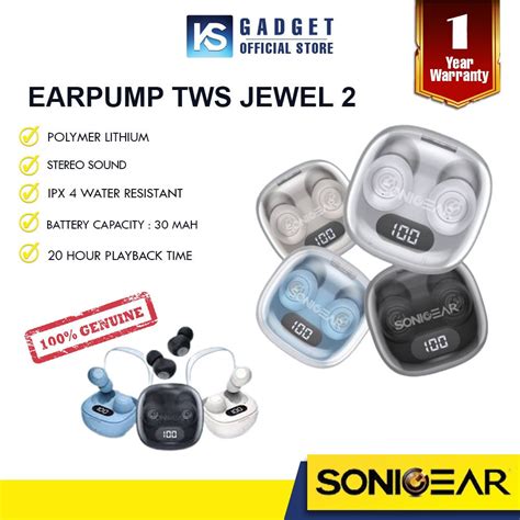 Sonicgear Earpump Tws Jewel Enc Bluetooth Wireless Earbuds With