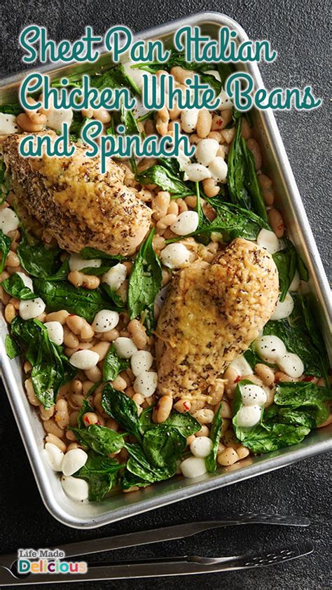 Sheet Pan Italian Chicken White Beans And Spinach For Two Ricetta