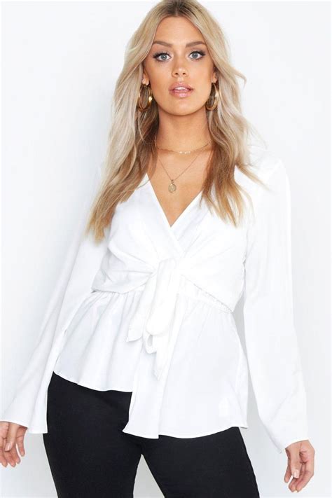 Plus Twist Front Blouse Twist Front Blouse Trend Setting